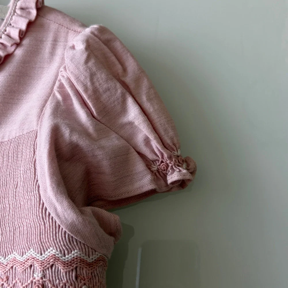 Charlotte sy Dimby Light Pink Smocked Dress Sz 8 - Picture 5 of 13